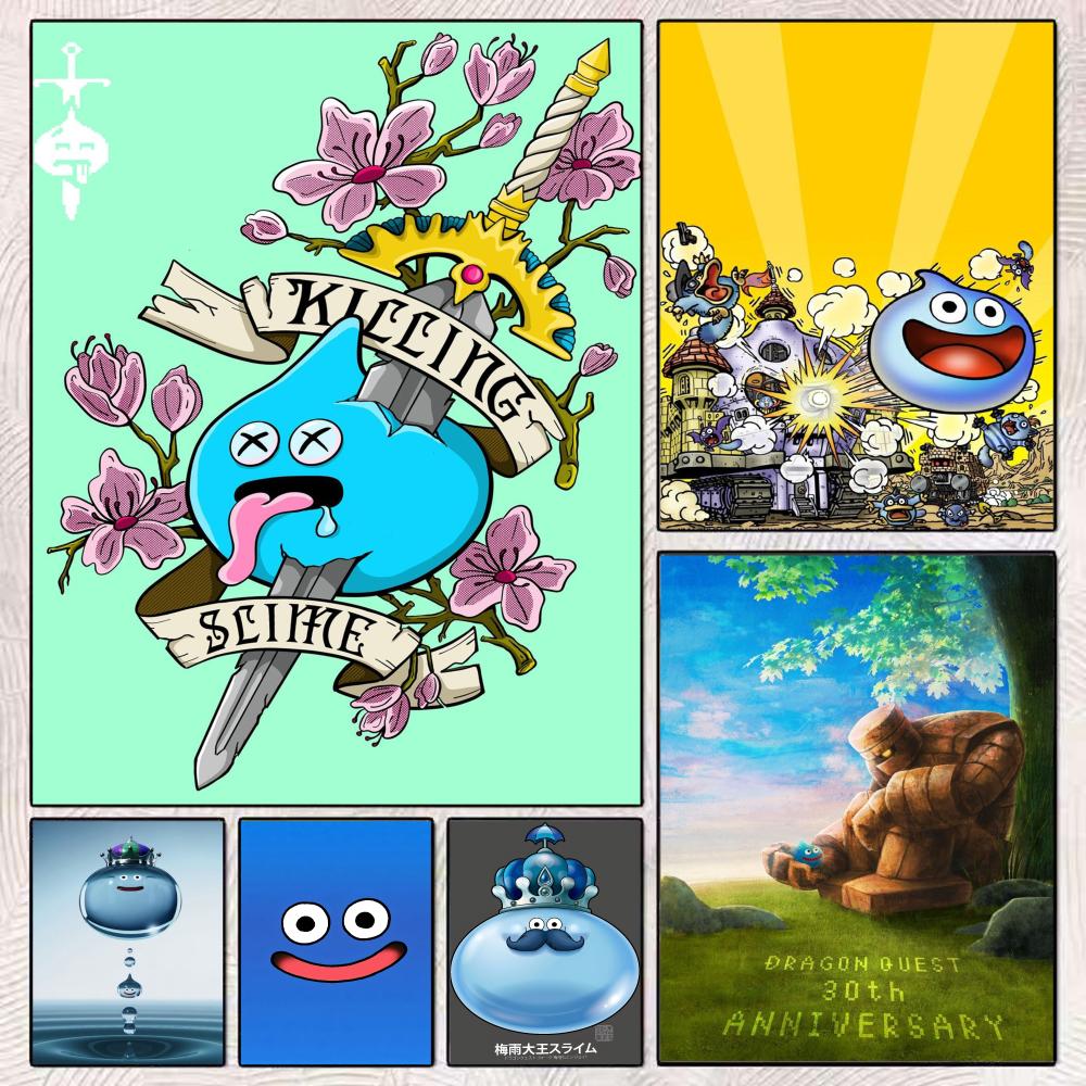 Office Quest - Póster D-Dragon Quest Slime, pegatina perfecta,