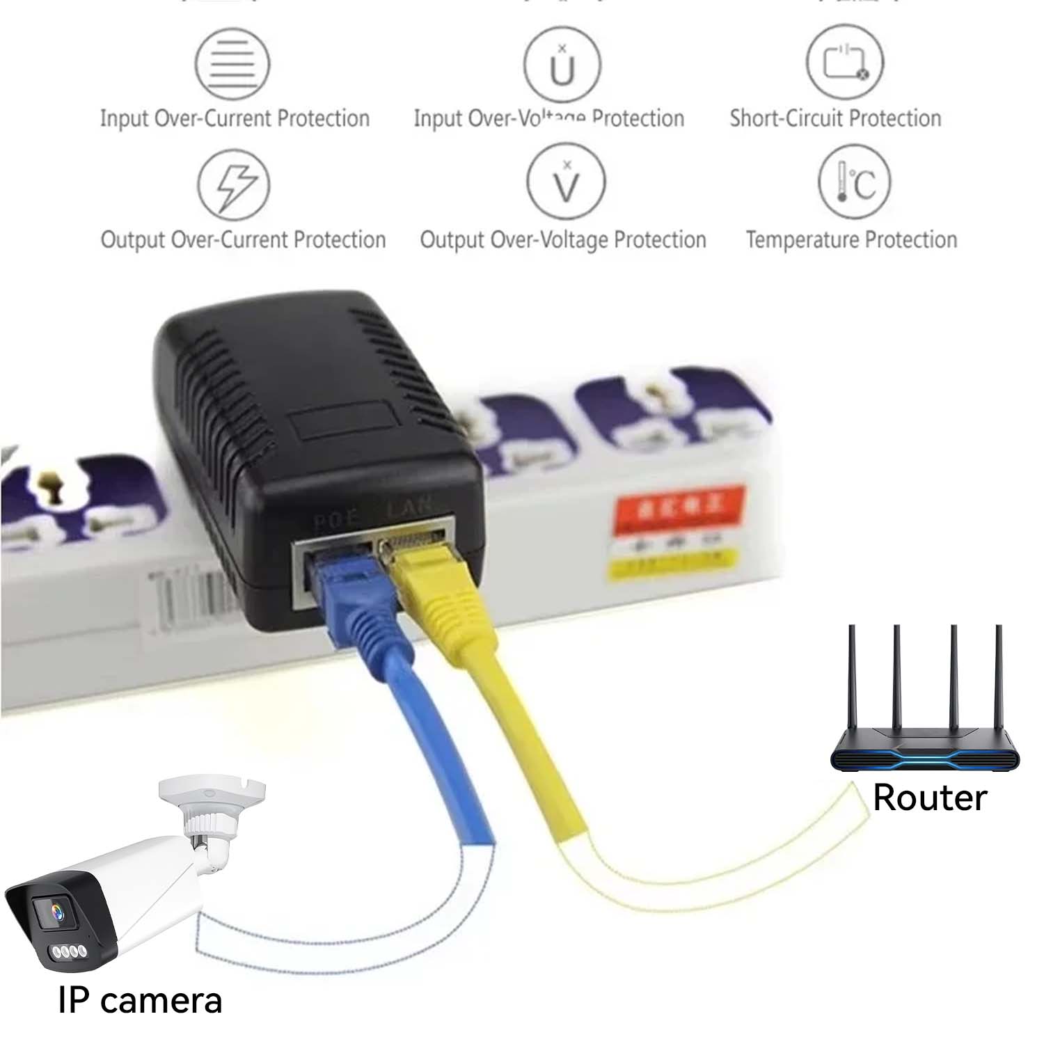 Inyector POE Ethernet de 48V/1 - Power Over Ethernet reseña y precio