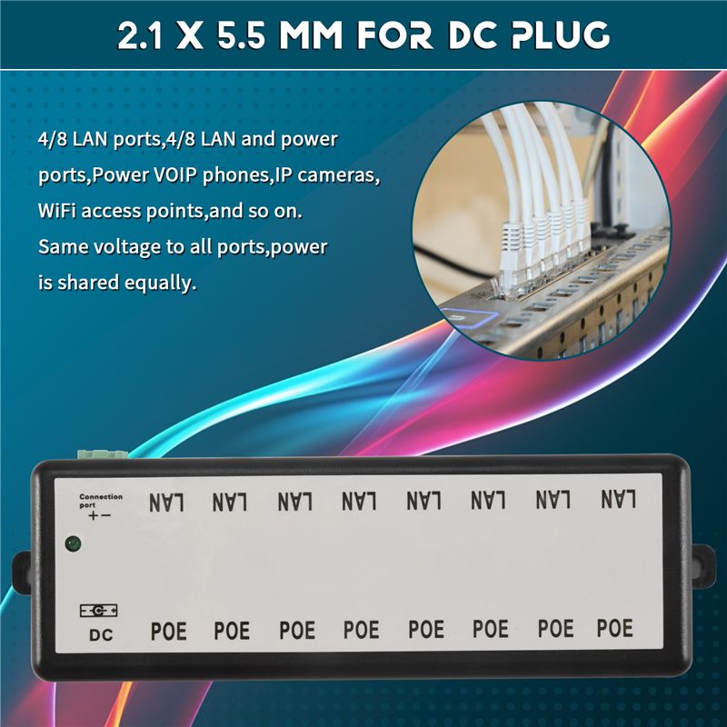 Inyector Poe de 8 Puertos PHIL - Power Over Ethernet reseña y precio