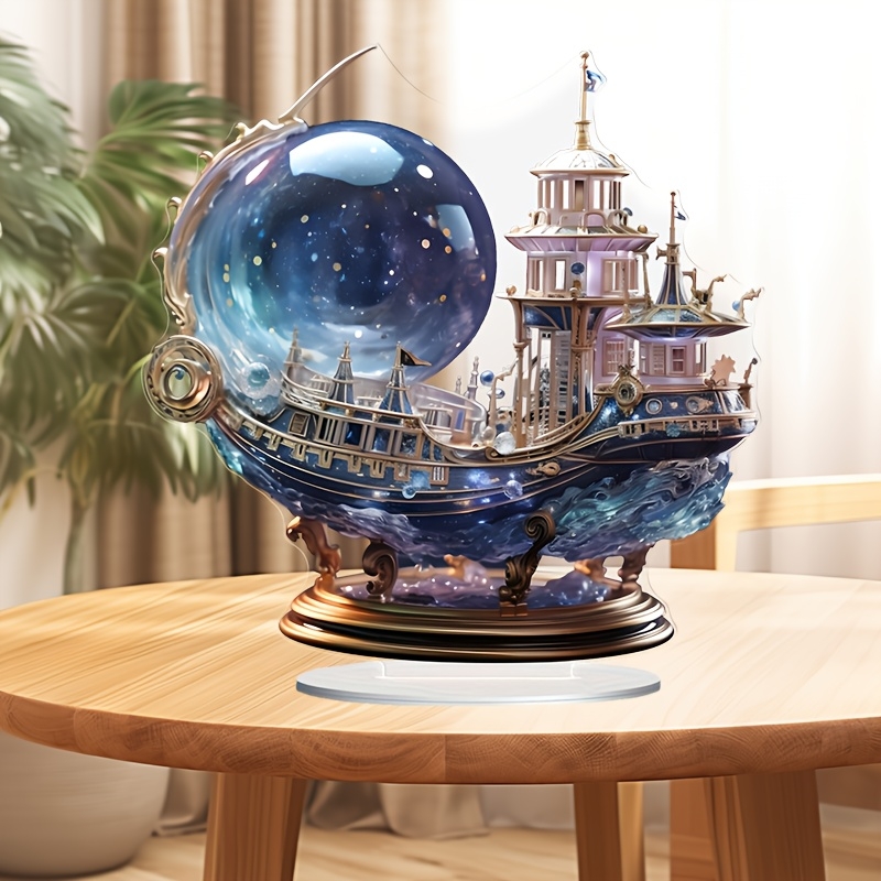 Figura de barco de cristal púr - Office Technologies reseña y precio
